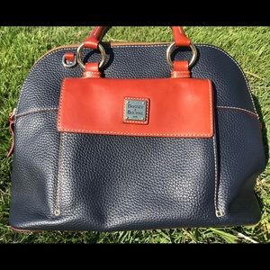 Dooney & Bourke Pebble Grain Aubrey Satchel Navy